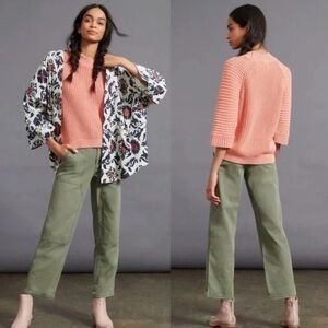 Anthropologie Mackenzie Chunky Knit Short Sleeve Sweater